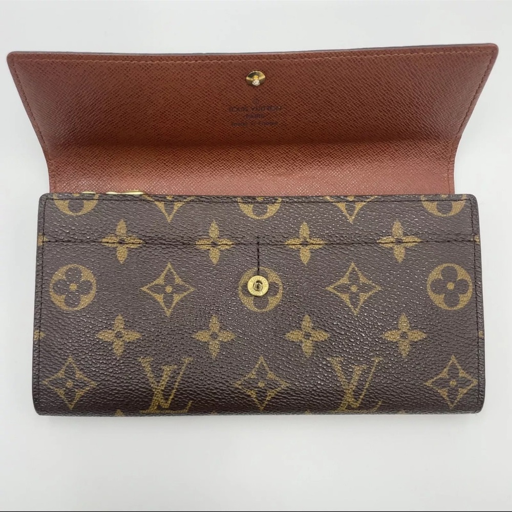 Authentic Louis Vuitton Monogram Sarah Wallet Classic Bifold with Box & Cards